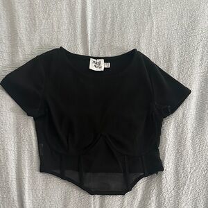 Princess Polly Black Crop Top